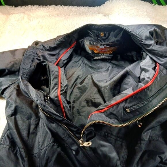 Harley-Davidson Black Lined Wind/Rain Moto Jacket Embroidered Branded Women XL.. - Picture 10 of 15